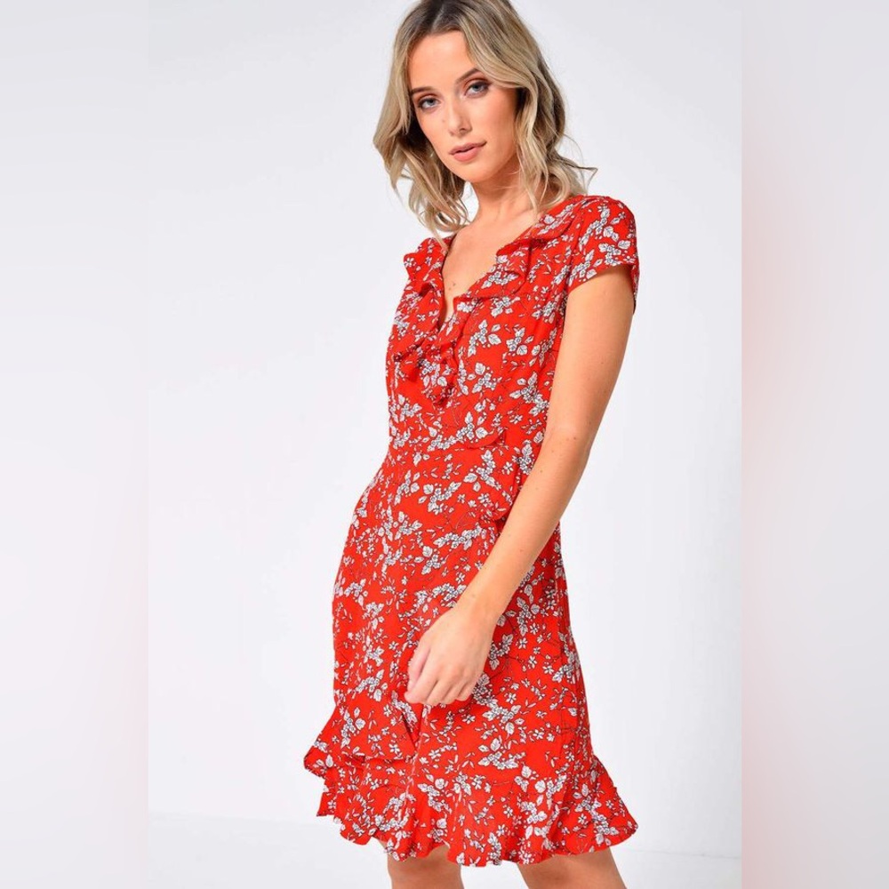 Floral Red print Dress